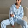 Women's Casual Solid Color Hoodie & Lace-up Pants Two-Piece Set