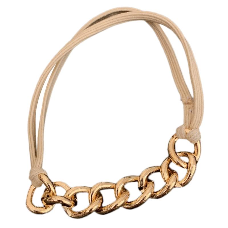 

Эластичные резинки для волос браслет для женщин модная металлическая цепочка держатель для хвостика резинка для волос для густых и вьющихся волос