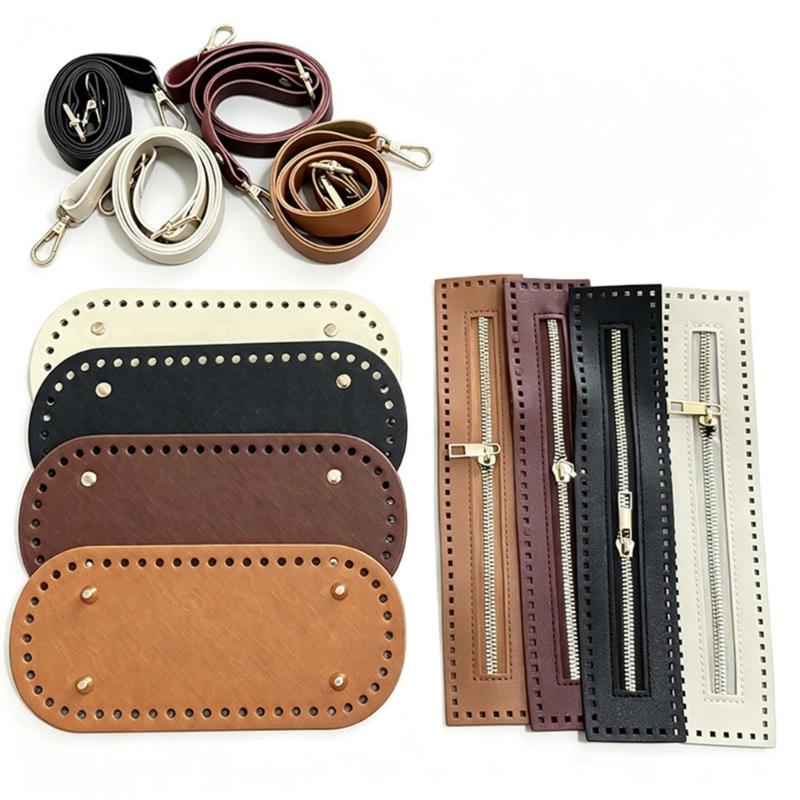 PU Bag Accessories Set Crochet Bag Bottom Shaper Pads Shoulder Strap For DIY Crafting And Fashionable Style Enhancement