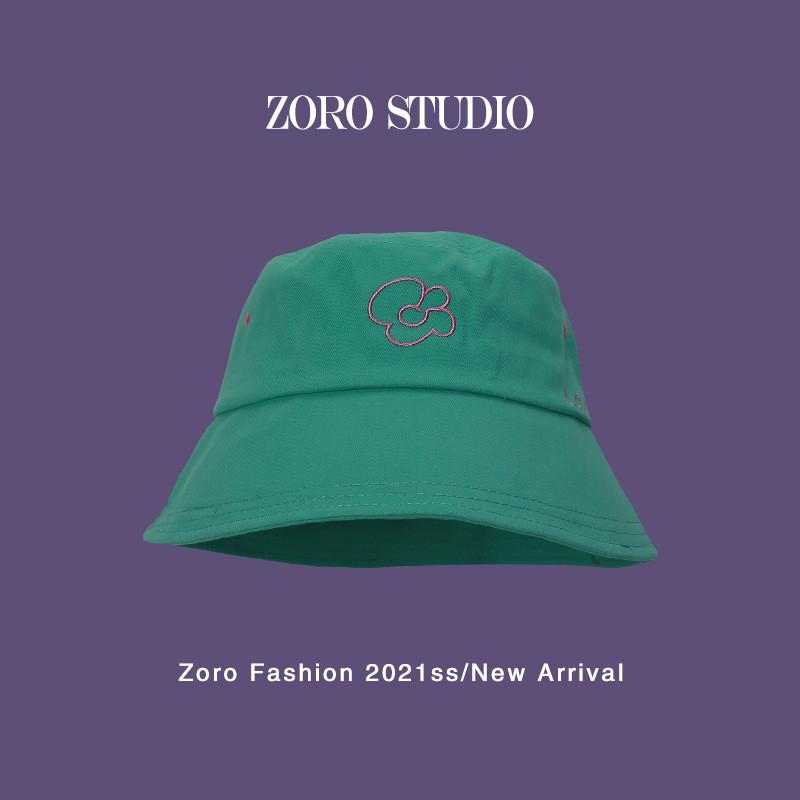 Sweet Embroidered Floral Cotton Bucket Hat For Women Breathable Short Brim Design