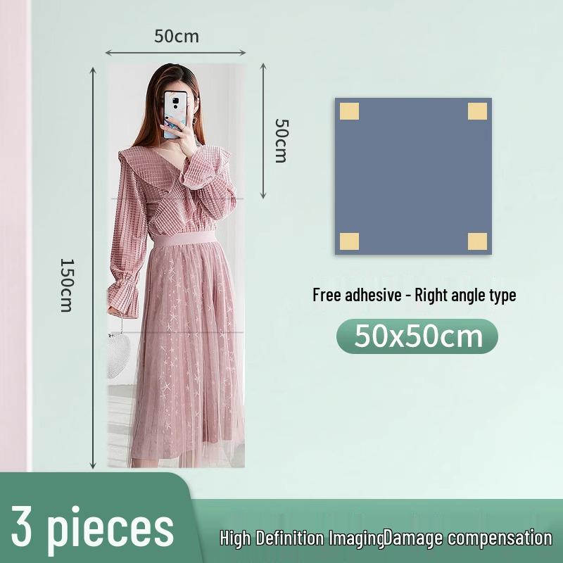 Acrylic Full Body Self-Adhesive Wall Mirror Sticker for Bathroom or Cabinet Door