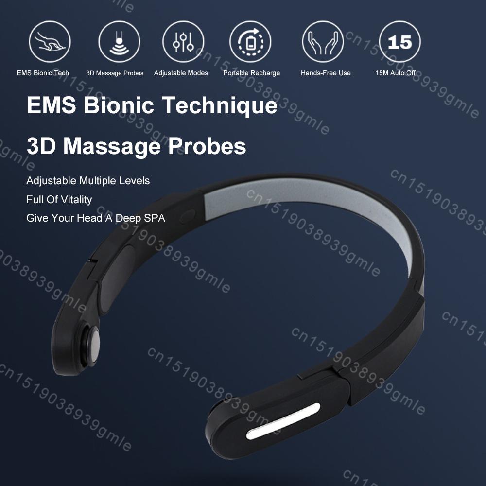 EMS Head Massager Heated Vibration Migraine Acupuncture Massage Multifunctional Sleep Aid Device Relieve Stress Electrotherapy