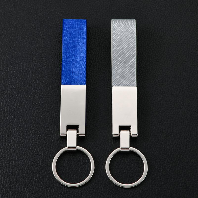 1Pc Keychain Personalized Metal Leather Key Ring Car Accessories Gift