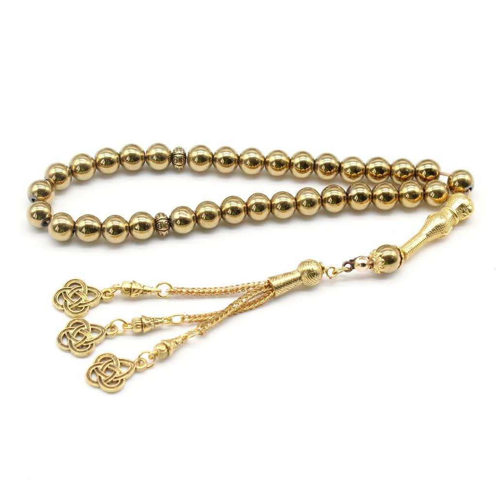 33 Beads 8mm Black Onyx Tasbih, Muslim Prayer Beads In Black Gold Silver, Islamic Rosary for Daily Worship & Fashion
