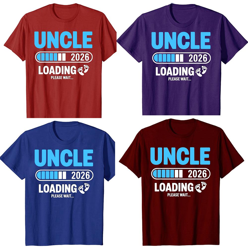 Funny Vintage Uncle 2026 Loading Please Wait Graphic Tshirt Men Women Hip Hop Oversized T Shirt 100 Cotton Comfort Tshirts