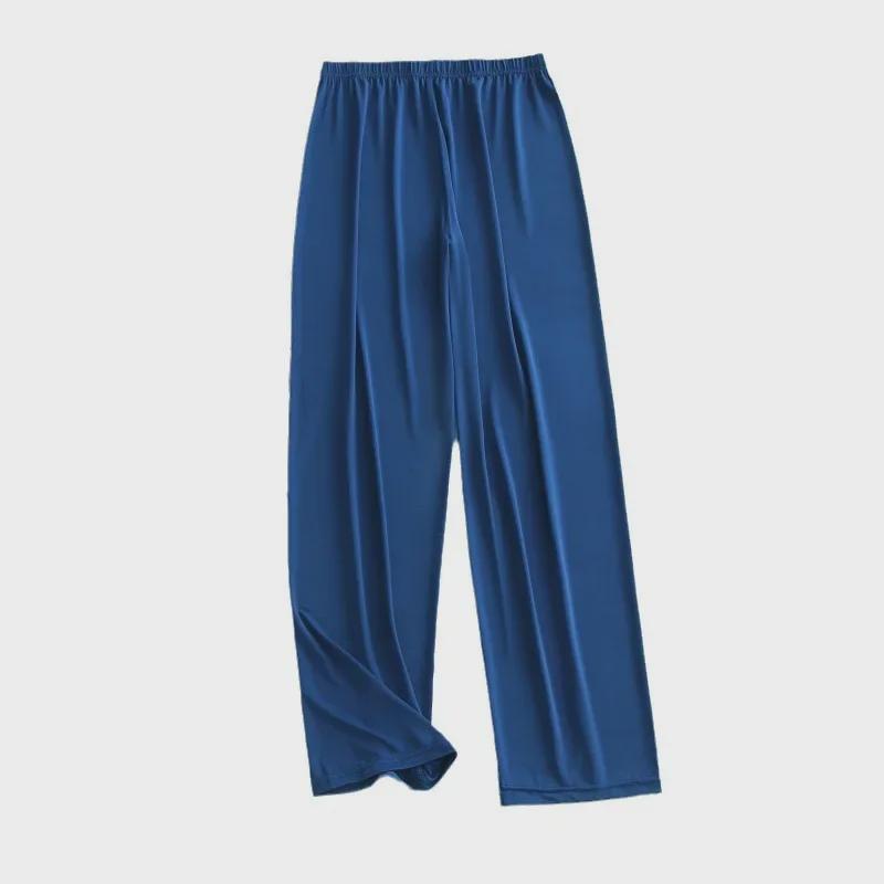 Pánské hedvábné pyžamové kalhoty s 9 body z tekutého ledového hedvábí - stylové a elastické
