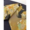 Used Black Obi with Gold Thread, Butterflies and Flowers, for Furisode Kimono, Coming-of-age Ceremony