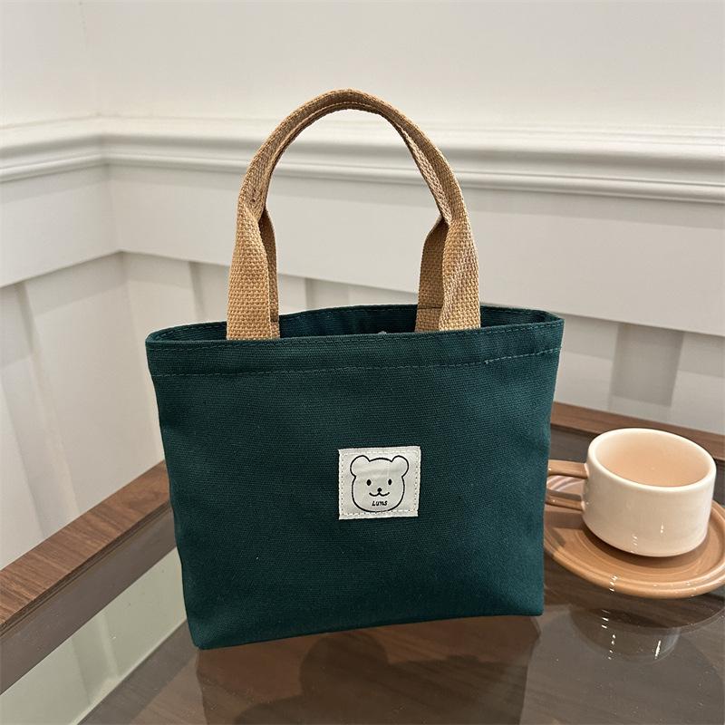 Women's bag niche design canvas tote bag Bento bag versatile commuter portable to work portable small