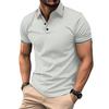 New Men's Casual POLO Shirt Ribbed Lapel Fashion Buttons Business Solid Colour Versatile T-shirt Tops