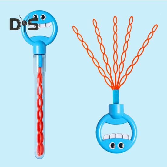 Máquina de bolhas de rosto sorridente de 32 furos, fabricante de bolhas românticas com pacotes de concentrado, máquina de sopro de bolhas, brinquedo para crianças e adultos