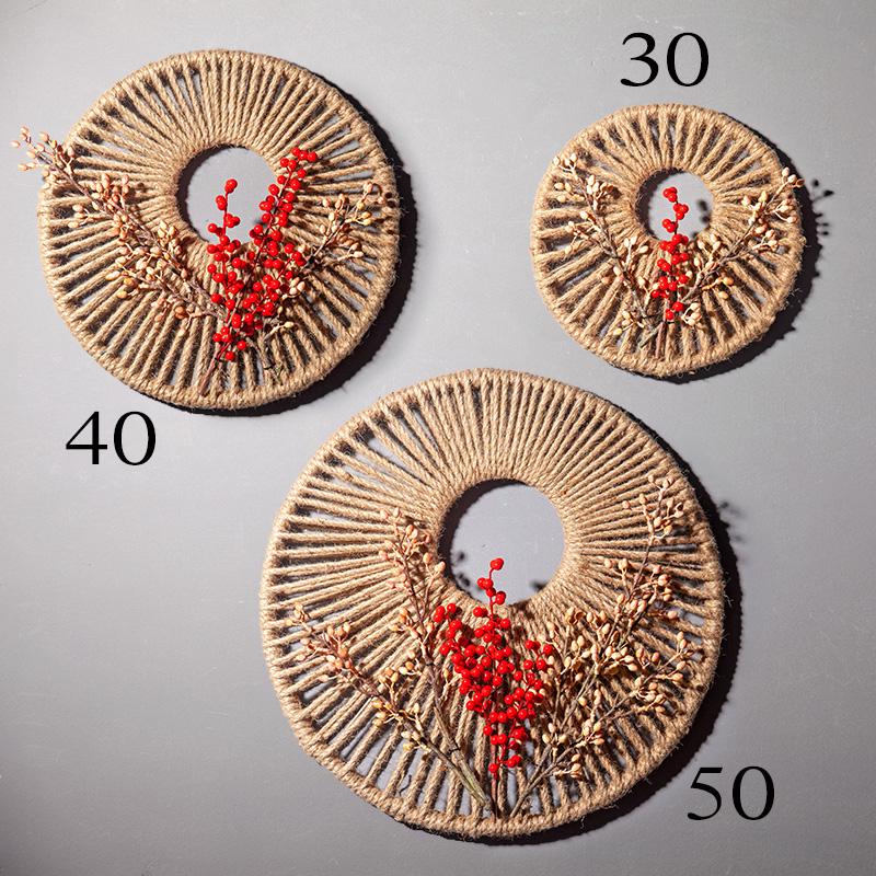 Rattan Woven Round Wall Decor for Living Room Background Wall Macrame Hanging