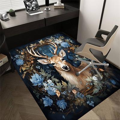 1pc Deer Carpet Office Rug Outdoor Mat Home Decor Area Carpet Festival Gift