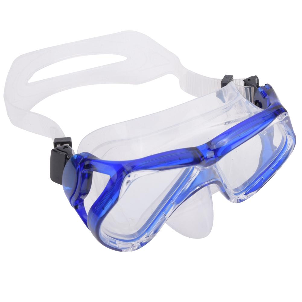 Professional Large Frame Diving Mask Swim Goggles Snorkeling Anti Fog Swimming Glasses Full Dry Breathing Tube(Blue