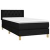 3130467 vidaXL Lit à sommier tapissier et matelas Noir 80x200 cm Tissu