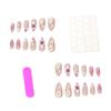 New 24-Piece Manicure 3D Three-Dimensional Relief Flower French Polka Dot Pearl Long Almond Wearing Armor