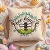 Cushion Cover Bee Botanical Plush Fabric Soft Double-Sided Printed Sofa Warm Winter Home Gift Pillow Case