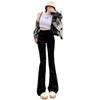 Frühling und Sommer neue Jeans Schlaghosen Damen elastisch und dünn Doppel-Schnalle Bauch vielseitig schmal Spice Girl Hosen ins