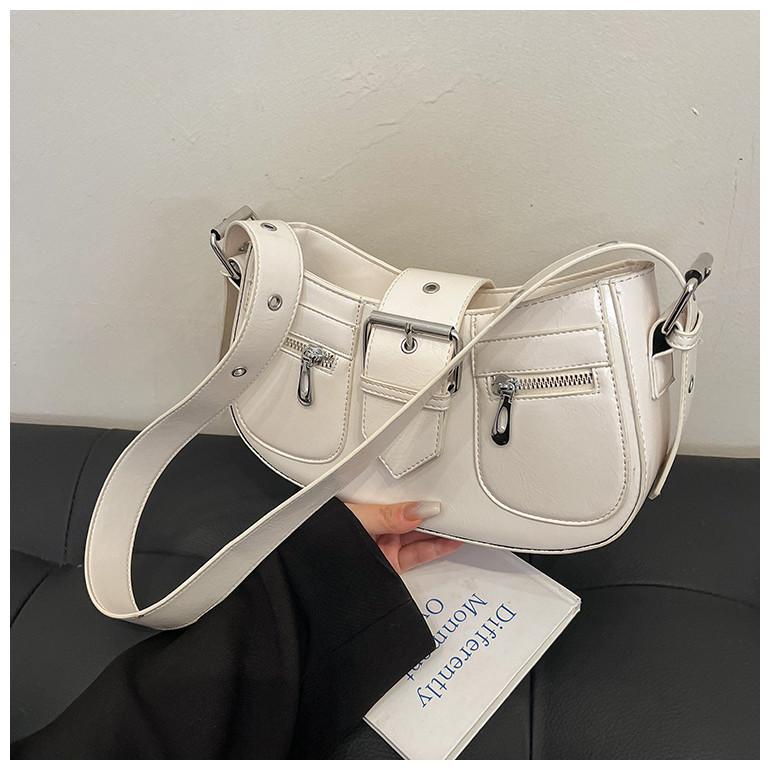 IELGY Niche Design Saddle Bag Simple Retro Underarm Bag