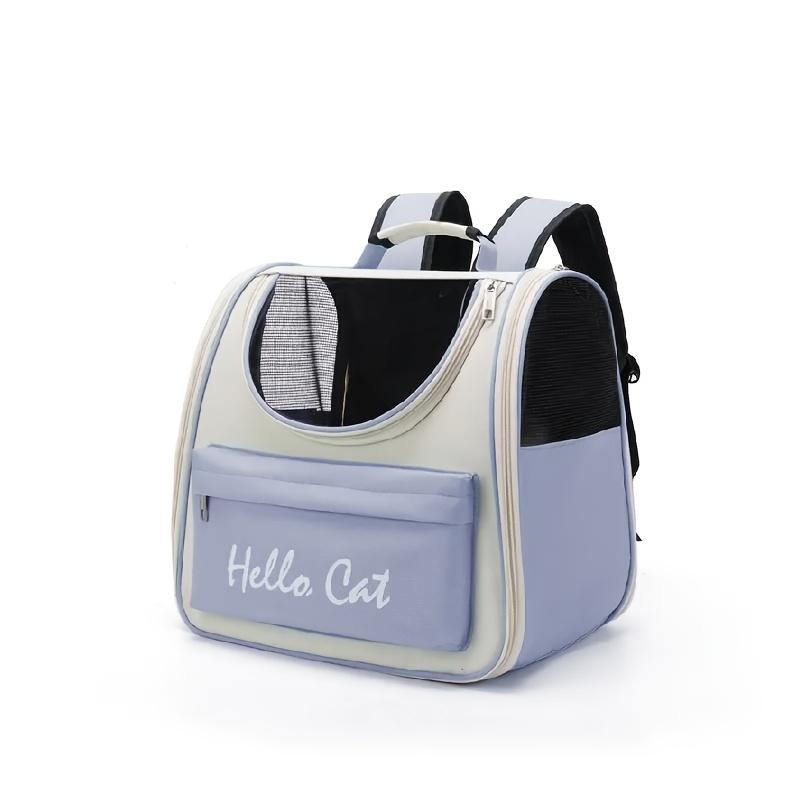 Large capacity collapsible pet backpack with zip closure handle and mesh vent perfect for cats and small dogs traveling