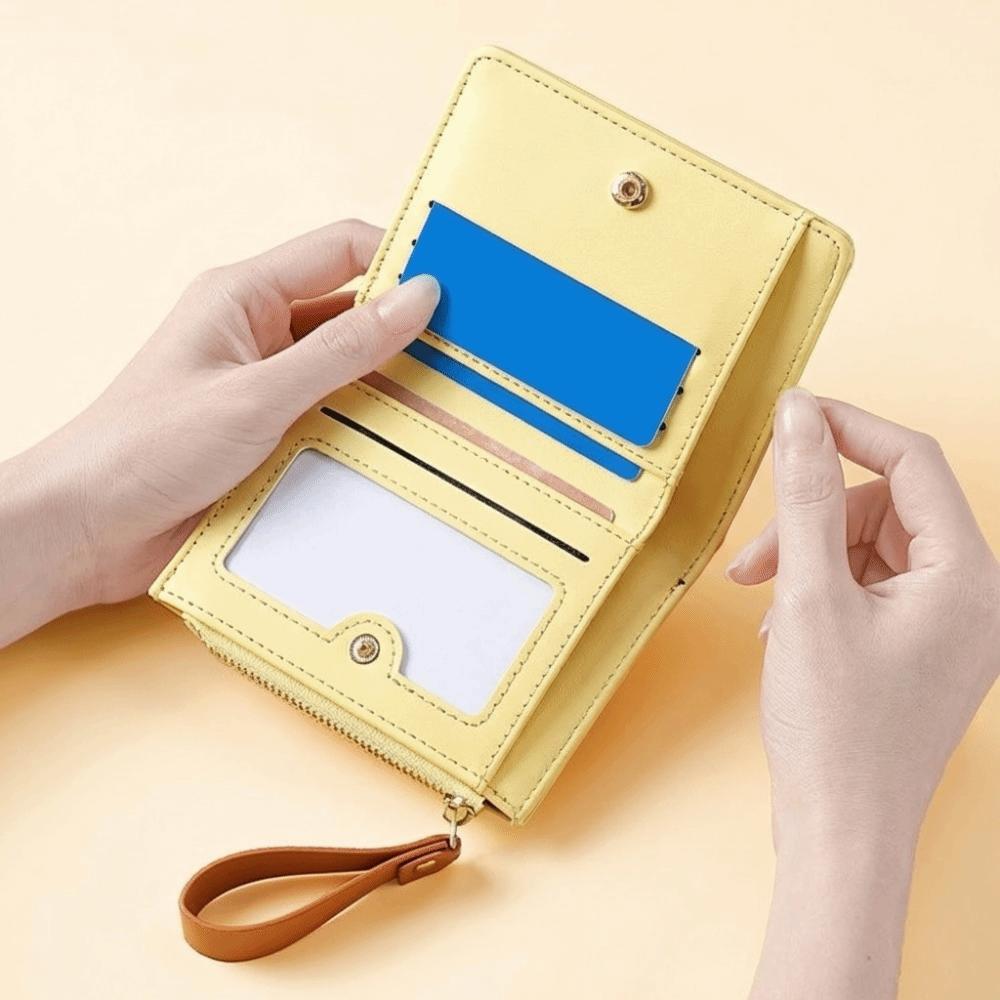 Cute Short Cat Wallet Zipper Multi Card Position Cartoon Wallet Pu Leather Card Holder Student Card Coin Purse Girls