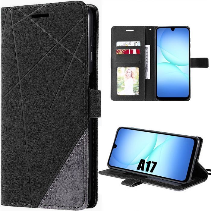 Coque de Téléphone - BOOLING - Samsung Galaxy A17 4G/5G - Rabat Antichoc Synthécuir Noir