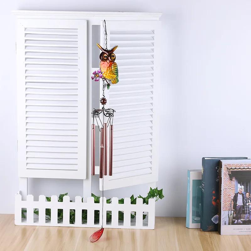 Home Fashion Decoration Metal Wind Chime Owl Wind Chimes Garden Outdoor Decor Hanging Pendant Creative Gifts Accessories Tools