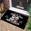 German Grandparents Theme Mat - "Pension Oma&Opa Kundenservice 24 Stunden Ganzj Ä Hrig Ge Ö Ffnet Enkelbeiwertung" Text Carpet
