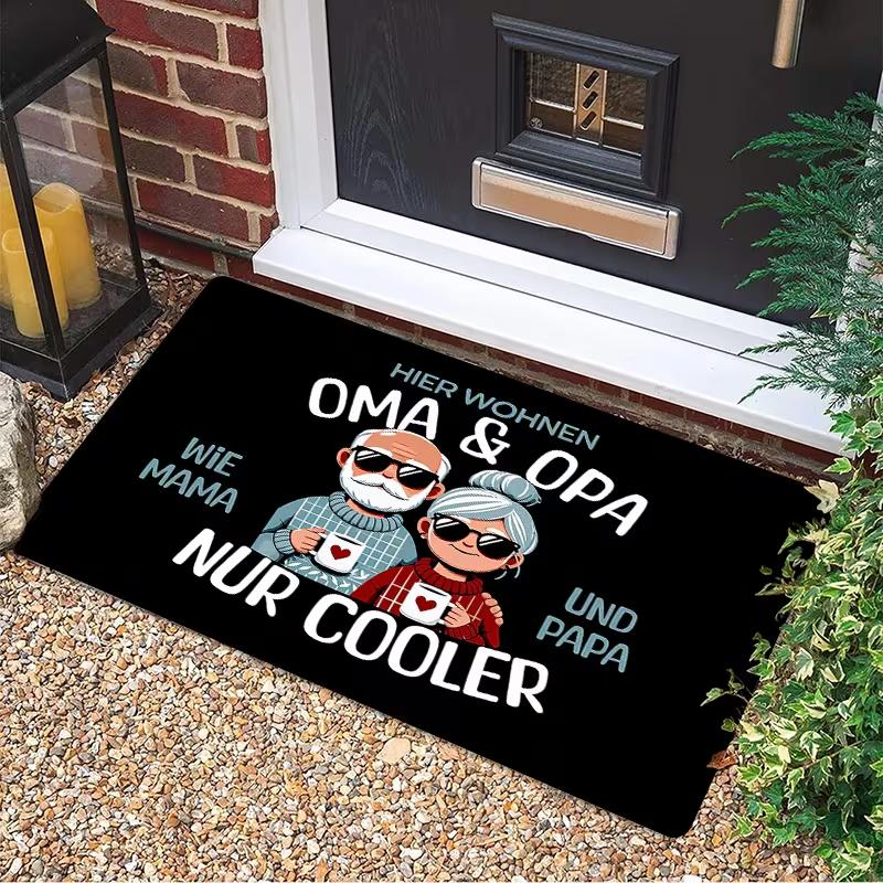 

Heart Shaped Grandparents Theme Floor Mat Tu Mieszkaj Ą NAJLEPSI DZIADKOWEIE Text Warm Welcome Anti Slip Door Mat Home Decor 50X80cm