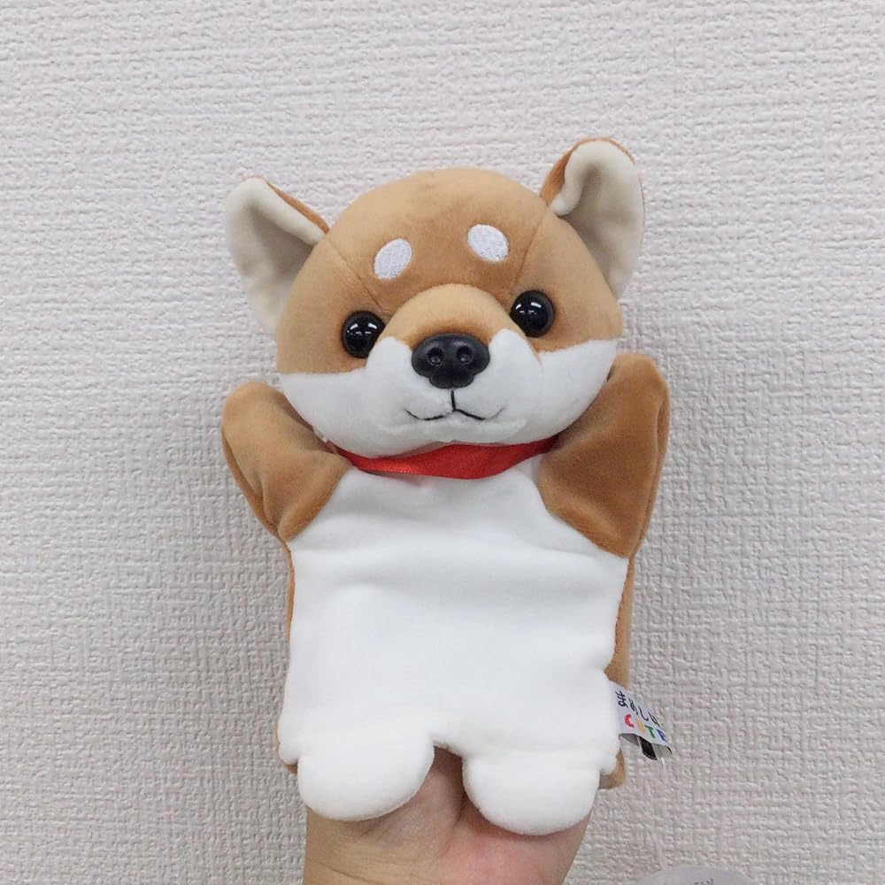Cute Mame Shiba Puppet Kids Toy Soft Plush Animal Gift