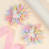 2Pcs Cartoon Unicorn Hair Clips Firework Rainbow Curled Ribbon Tassels Hairpins For Girls Children New Headwear Hair Accessories
