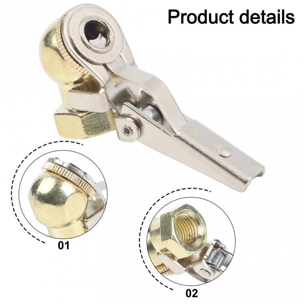 Ball Tire Connector Hose Barb Clip Tire Inflator Valve Copper Construction