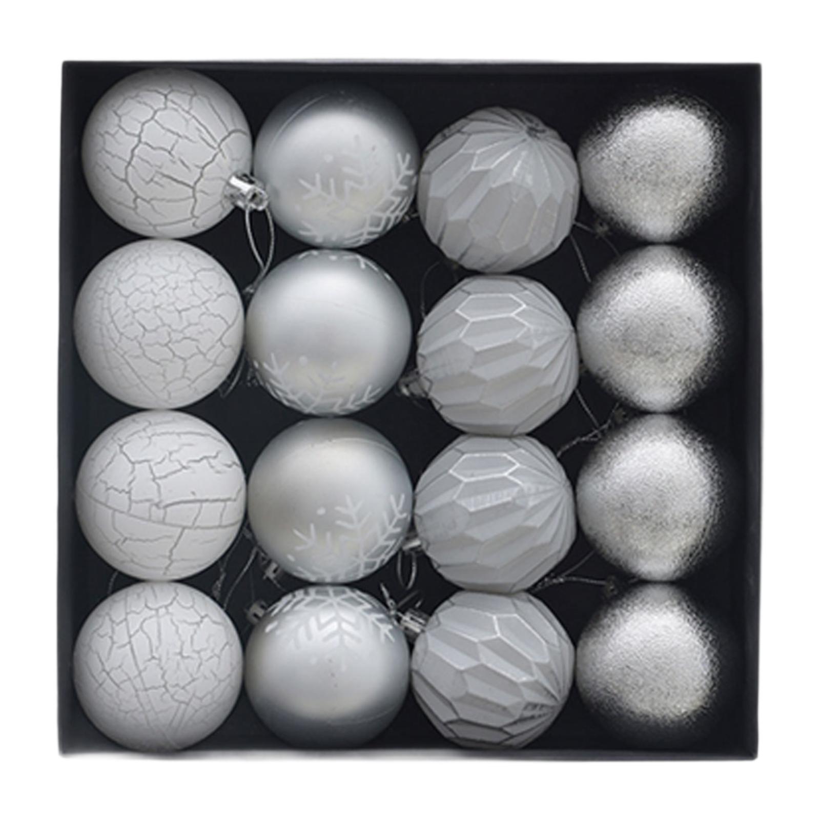

16 Pieces Christmas Ball Ornaments Tree Shatterproof Pendants Party Favors Baubles Xmas Balls Christmas Ornaments for Graduation серебряный