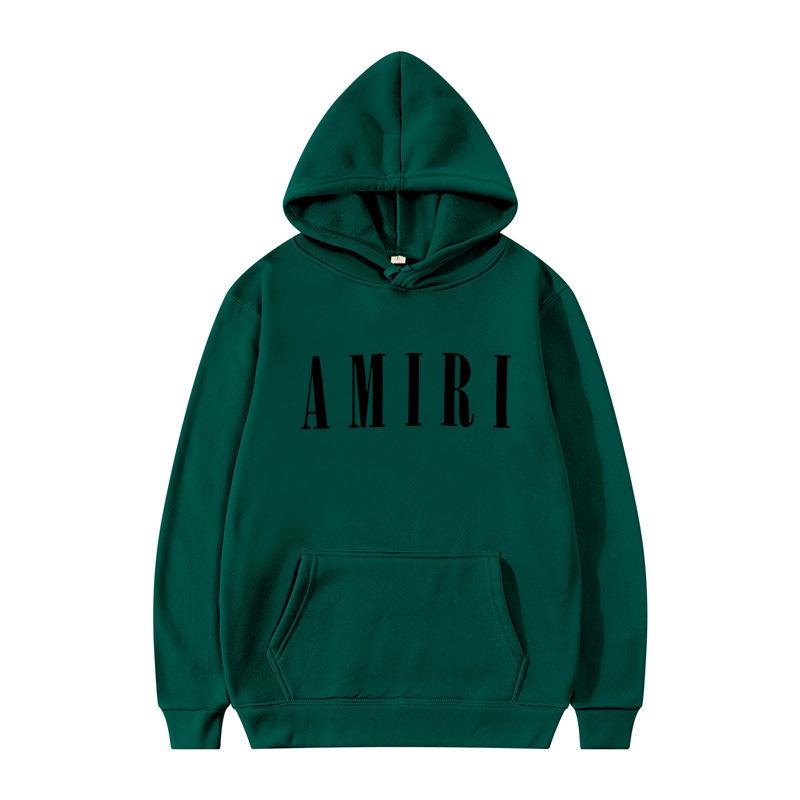 Autumn Winter Fleece Men's Amiri Hooded Loose Fit Trendy Brand Hoodie