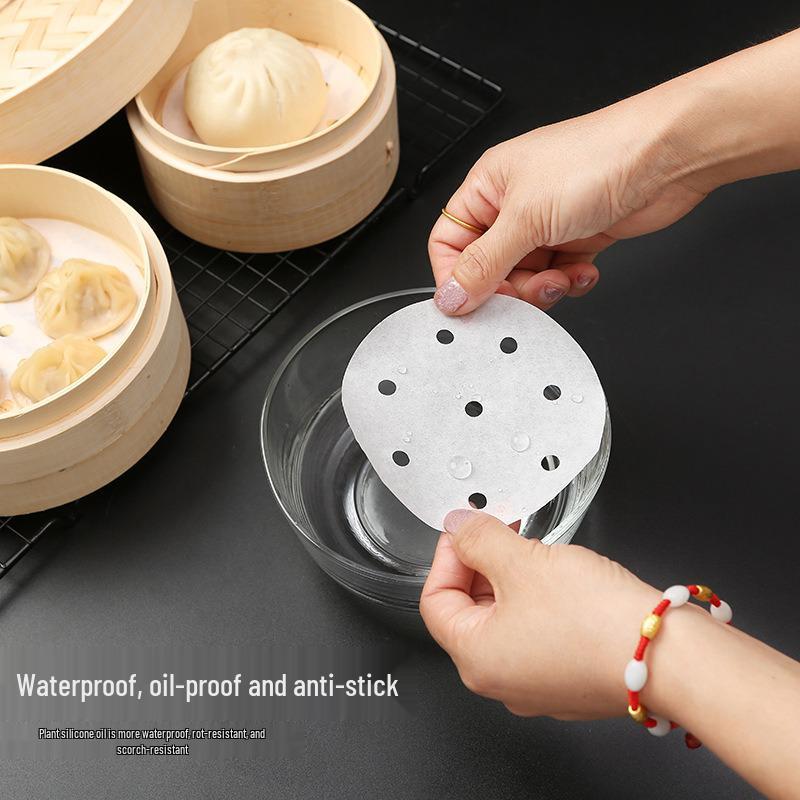 Disposable Non-Stick Steamer Mat for Mantou Baozi - Heat-Resistant Silicone Oil Baking Paper