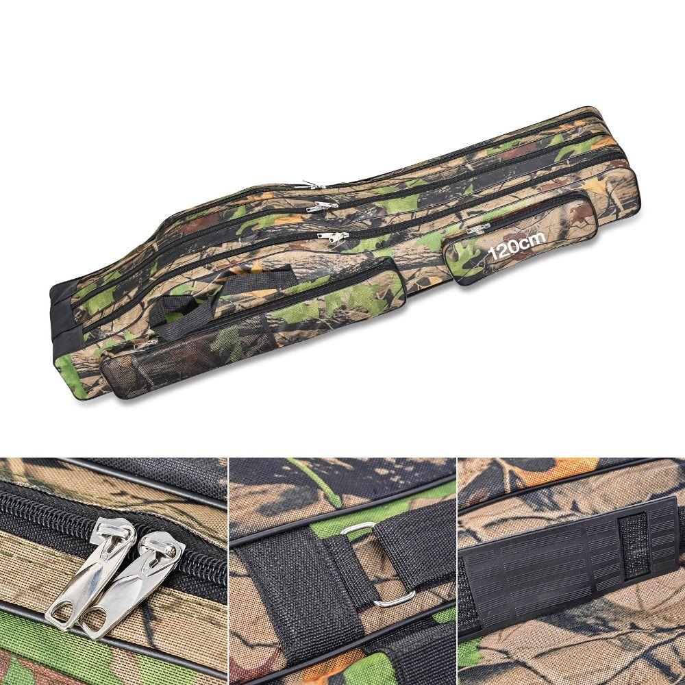Oxford Fabric Fishing Rod Bag 3 Layers Fishing Reel Bag Durable Fishing Tackle Bag  Fishing Trip
