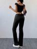 Women Y2K Solid Color Crop Top Long Pants Set Slim Sexy Casual Sportswear Summer