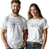 Heartbeat EKG Romantic Couple T-Shirt Matching His And Hers Tee Set