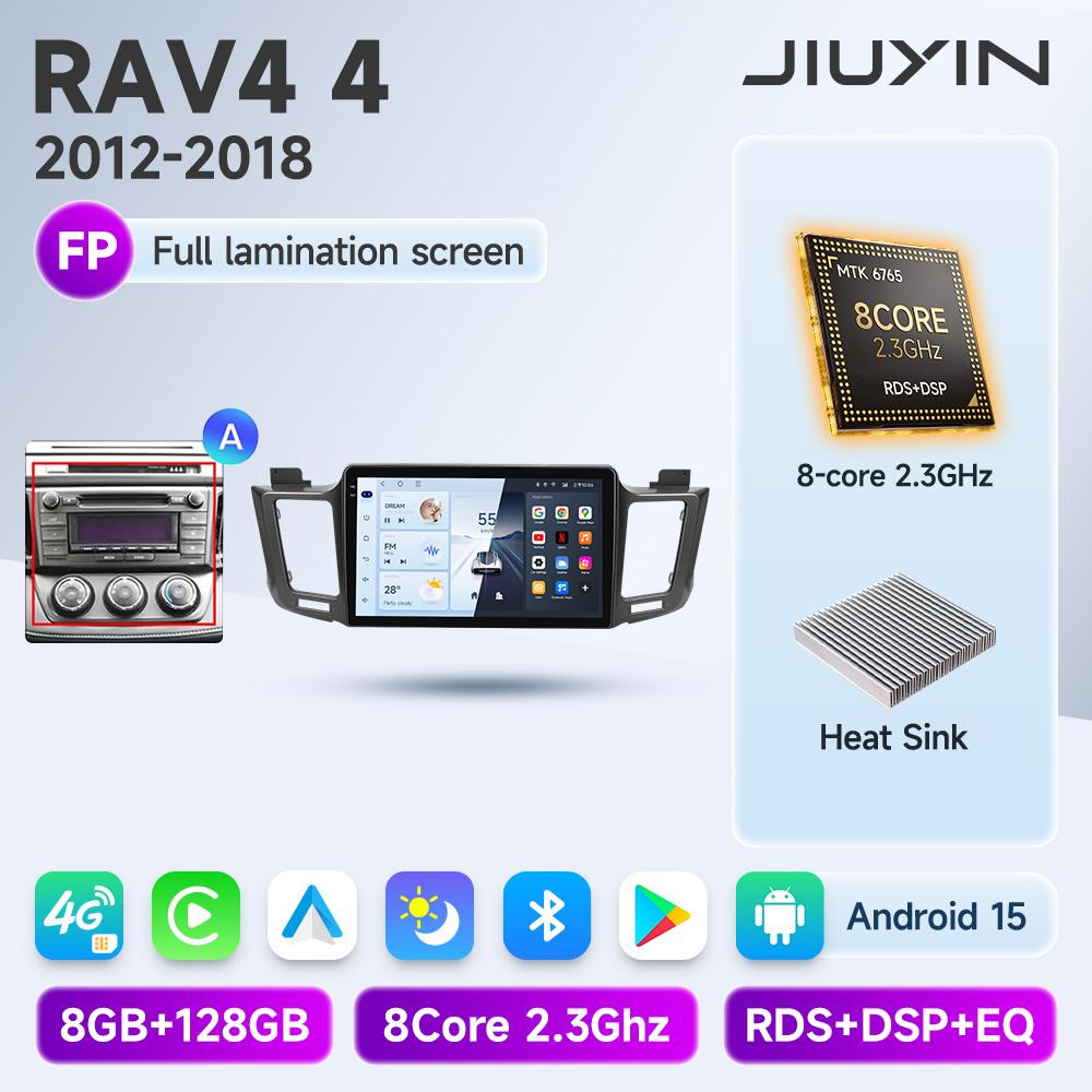 JIUYIN AI Voice Wireless CarPlay Android Auto Radio for Toyota RAV4 RAV 4 2012 - 2018 4G Car Multimedia GPS 2din autoradio