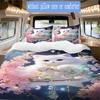 Whimsical cat & florals Pattern Bedding,Quilt Set Quilt Cover Pillowcase Home Birthday Gift (1*duvet cover+2*pillowcase,without core)ZSJT0917425
