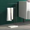 Elegant Marble Double-Layer Freestanding Towel Rack for Bathtub