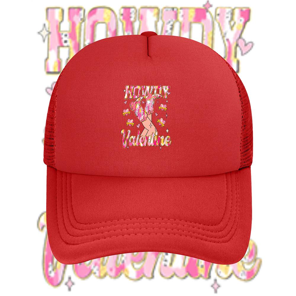 Howdy Valentine cowgirl boots hearts Baseball Cap Anime Graphic Hats Adult Unisex Women Sports Outdoor
