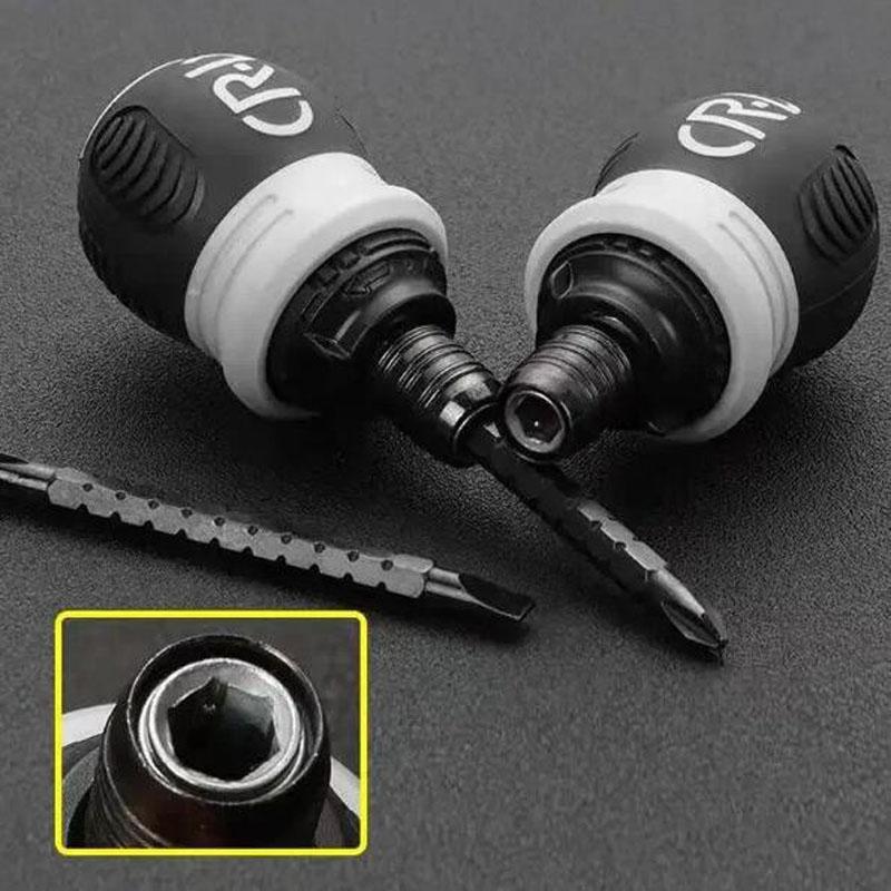 Set Șurubelniță cu Clichet Formă Scurtă Cap Ridichi Duritate Mare Economisire Muncă Multifuncțional Dublu Scop