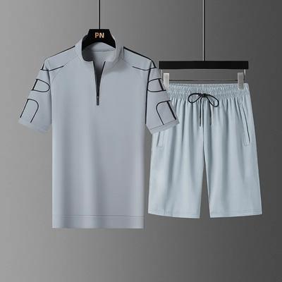 Letnia Moda Jednolity Kolor Oddychający Strój Sportowy Męski Zestaw Casualowy