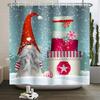 Christmas Shower Curtain Xmas Tree Winter Forest Snow Cute Snowman Bathroom Shower Curtain Waterproof Bath Curtain With Hook