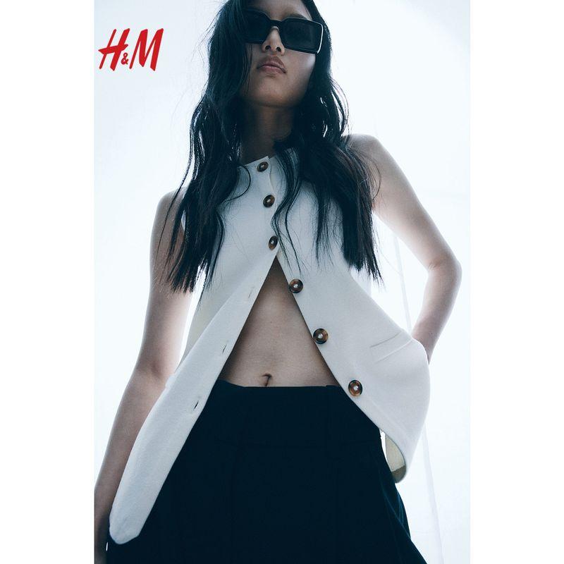 

HM 2025 Лето Новая Женская одежда Мода Повседневный Повседневный Жилет с передней застежкой 1249215