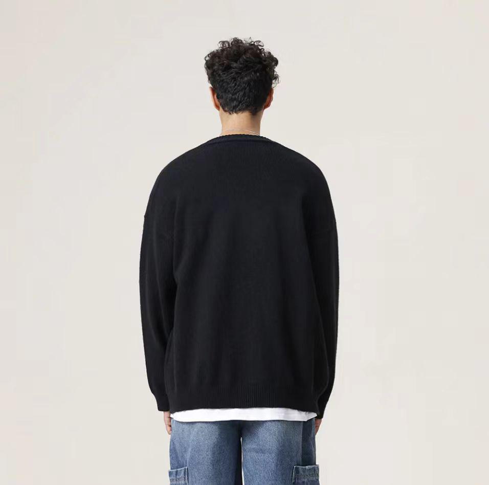 Men's V-Neck Knit Cardigan Sweater - Korean Casual Style for Autumn & Early Spring