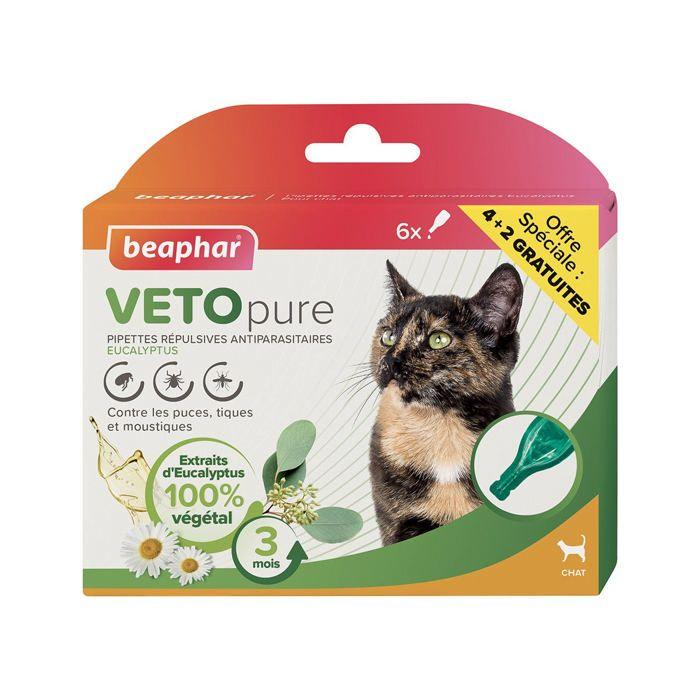 Beaphar Vetopure Pipette Répulsive Antiparasitaire Chats 3 unités