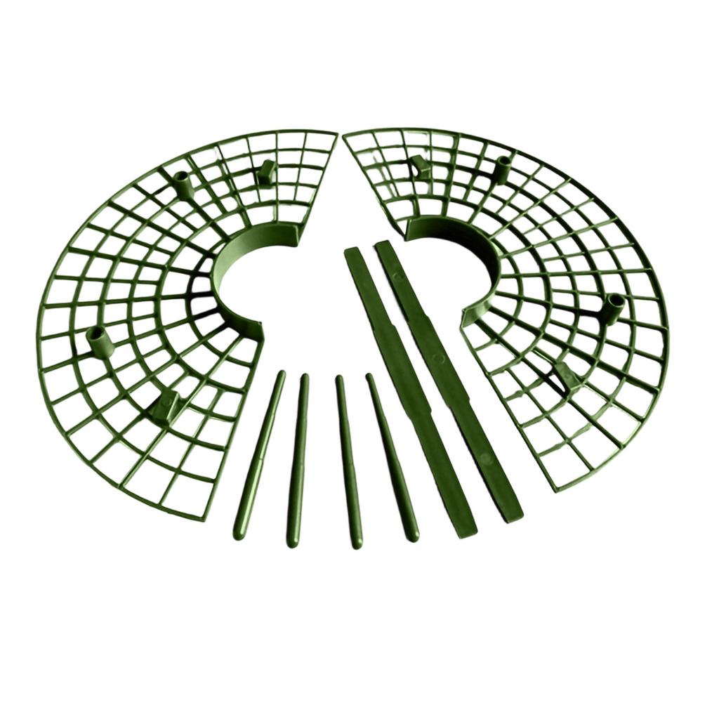 Round Plastic Plant Support Grid with Stakes for Garden Flower and Vegetable Protection Pack of 5 Pieces