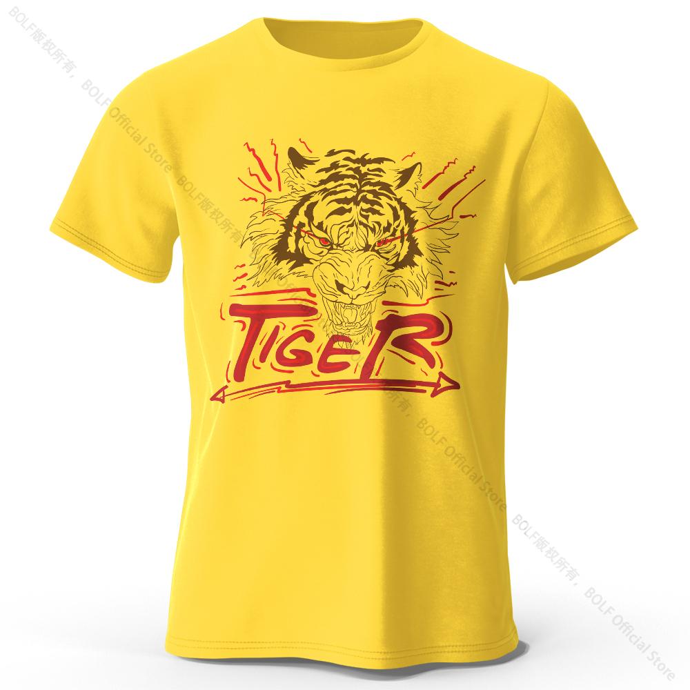 Cultural Tiger Motif Printed 100% Cotton T-Shirt, Soft & Comfortable Round Neck Short Sleeve Tee for Men & Women
