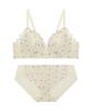 Elleuineoweeo Lovely Floral Air Push-Up Wireless Bralette Panty Set
